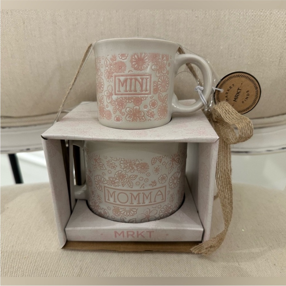 🎀 Momma & Mini Ceramic Mug Set Market Finds Set of 2 HTF Absolutely Adorable NWT